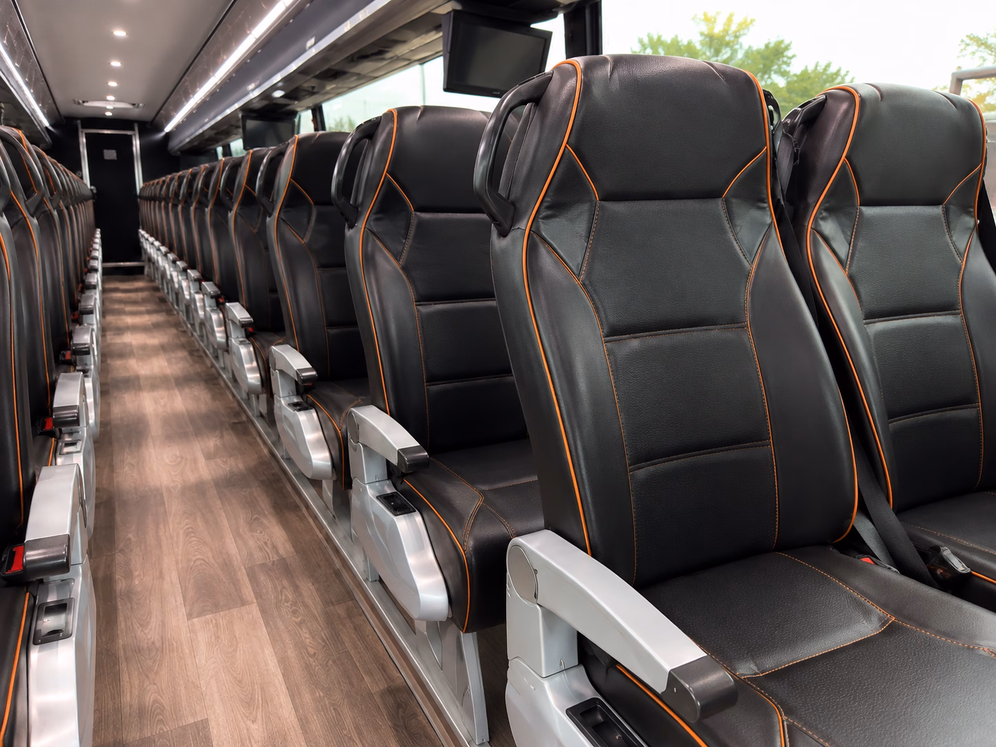moore charter bus rental interior